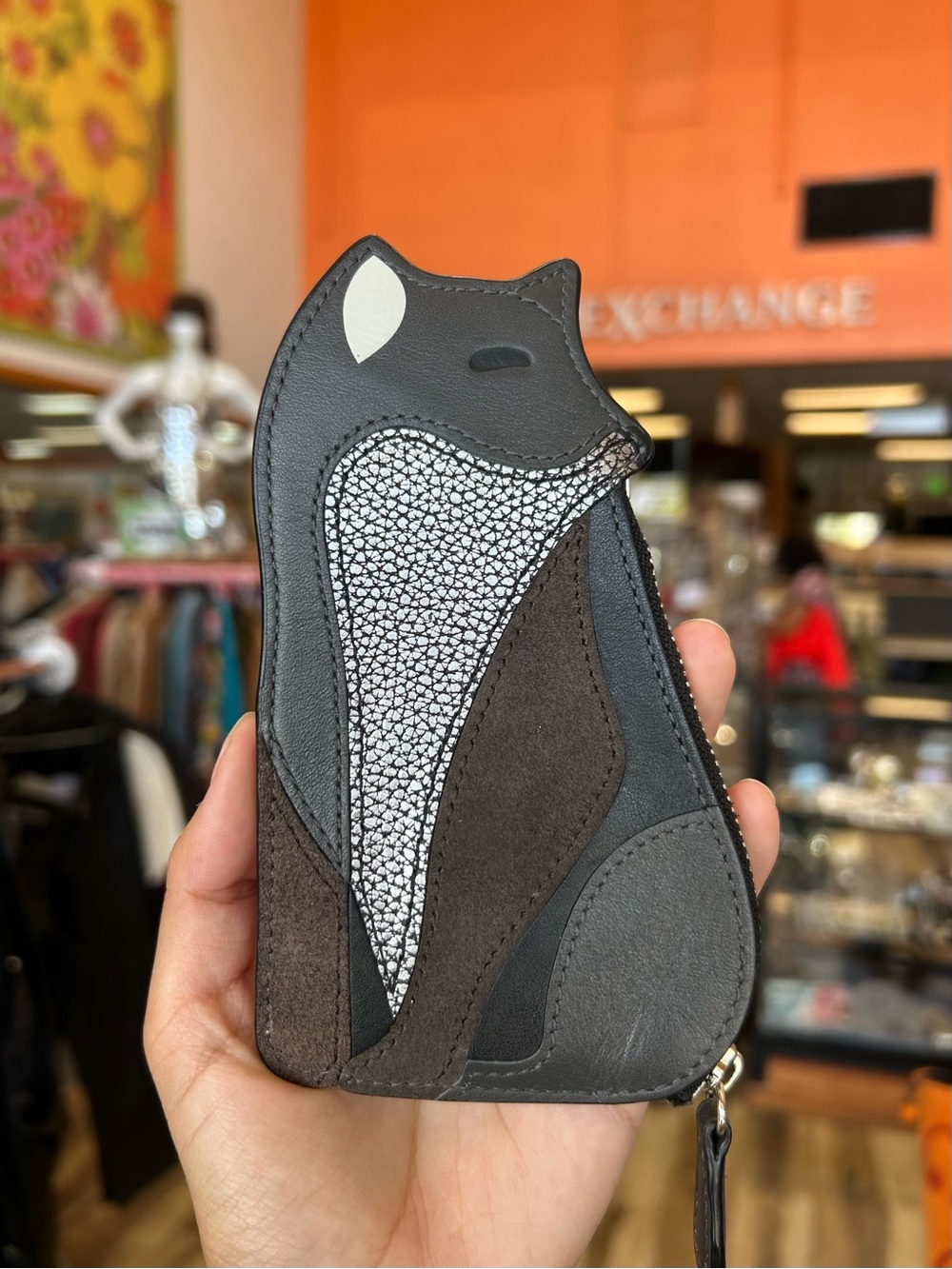 Rare Coach Suede/Leather Fox Coin Purse